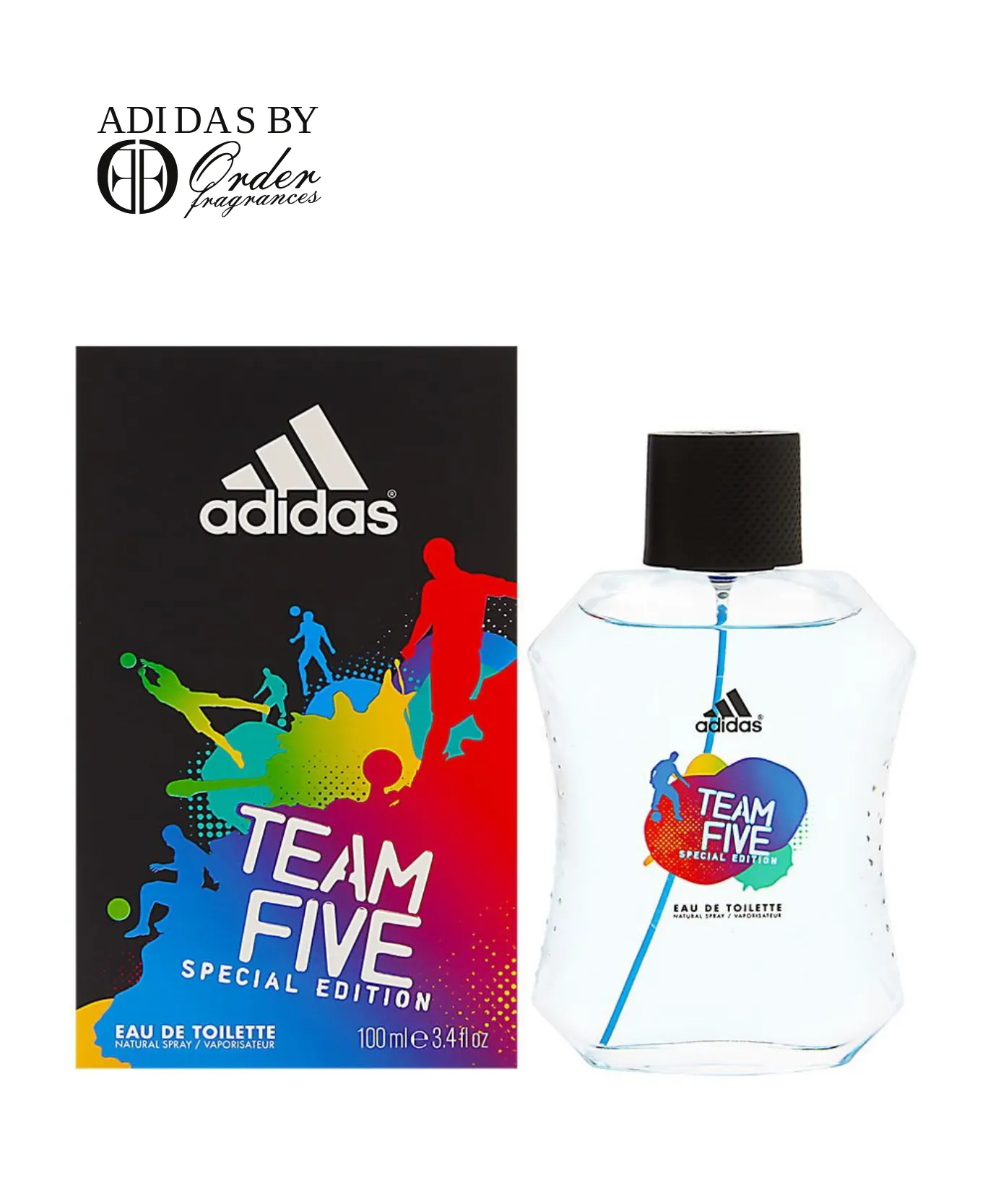 adidas Men Team Five Special Edition Eau De Toilette Fresh Scent Spray, 3.4 Ounce, 100 Millilitres
